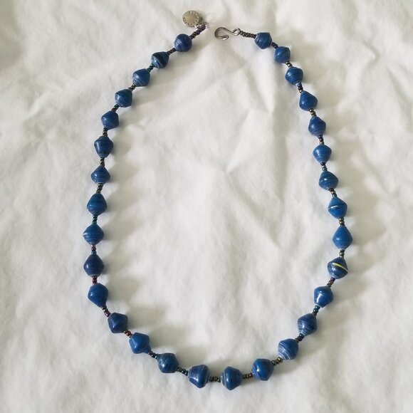 Handmade Bead for Life 18" Choker Necklace in Blue Multicolor - Picture 1 of 3